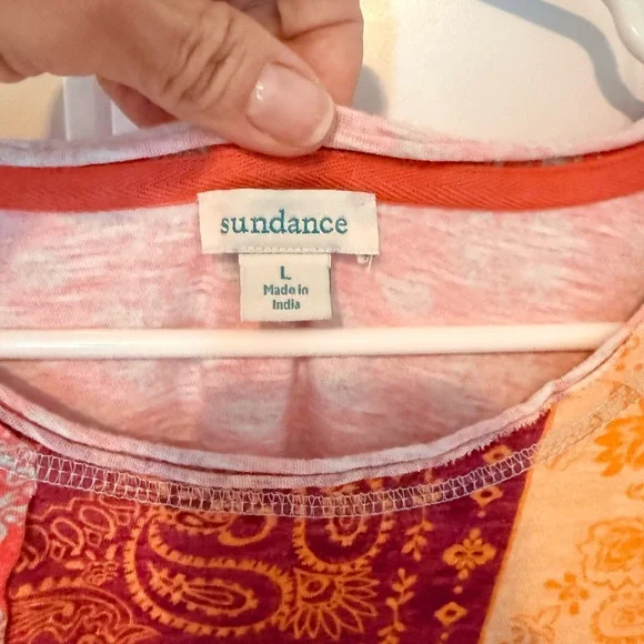 Sundance Sleeveless Patchwork Print Tank Top - Orange Multi - Picture 2 of 5